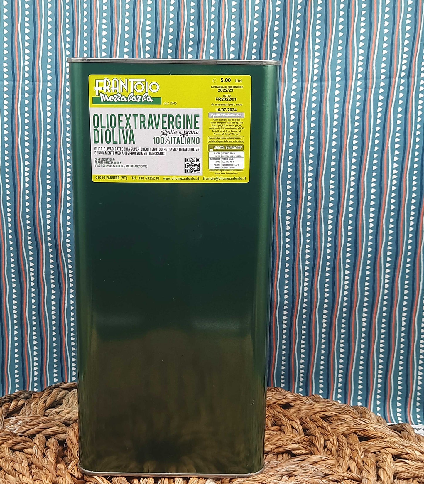 5 l can of extra virgin olive oil