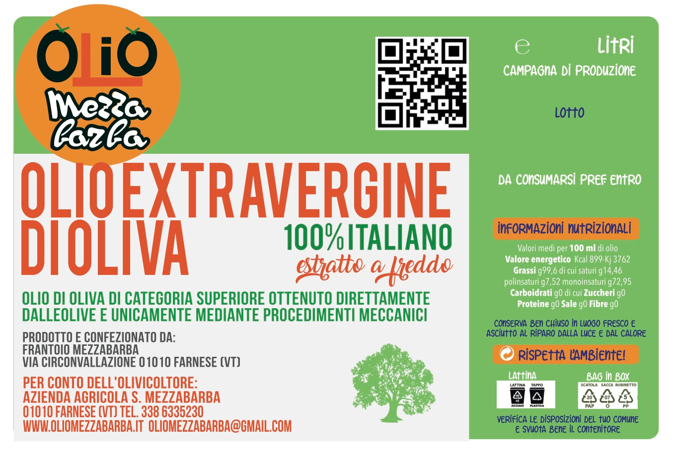 Bag in box 5 l olio extravergine di oliva